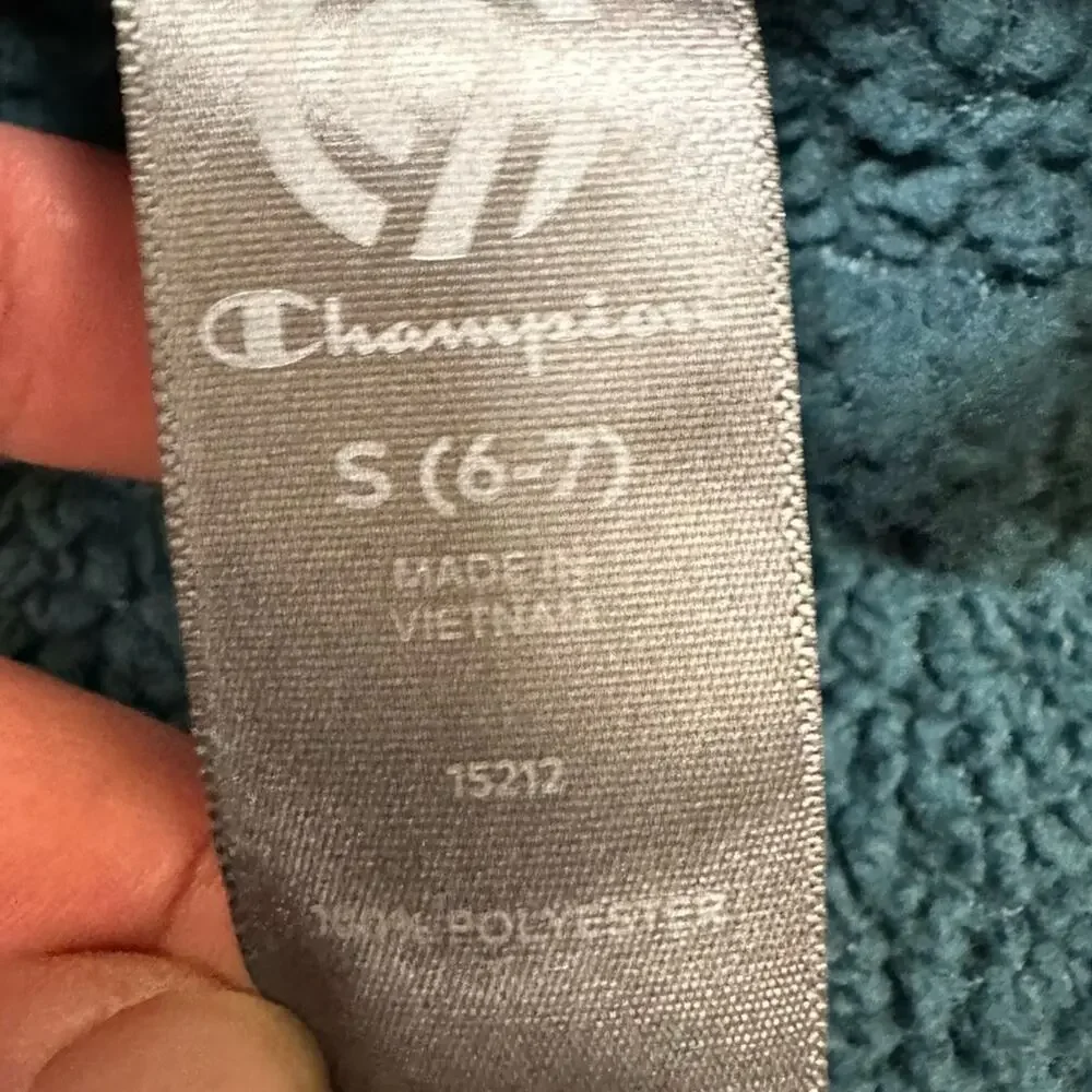 C9 Champion Fleece Sweatshirt Teal Small 6-7 Mock Neck Kangaroo Pocket
